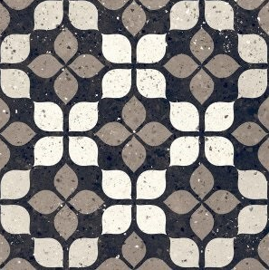 Decortegel 20X20cm FRAMMENTI NERO FI Terrazzo