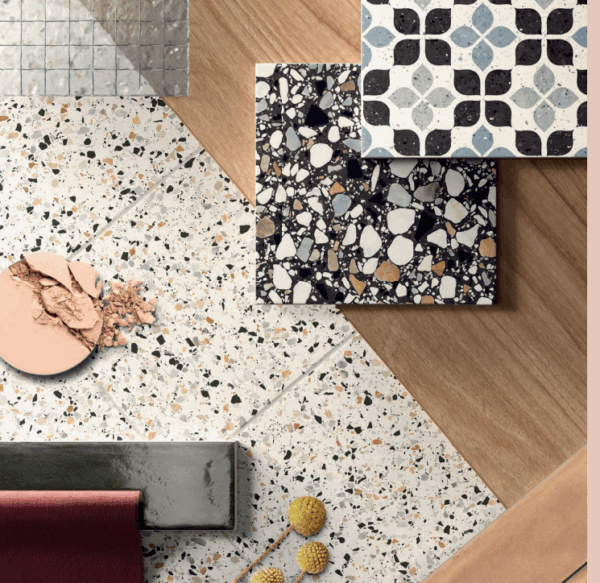 Decortegel 20X20cm FRAMMENTI NERO MA Terrazzo