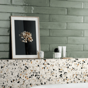 Del Conca FRAMMENTI tegel 7X40 cm - Groen glans